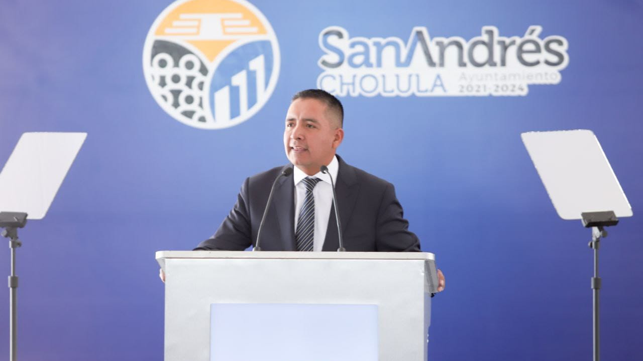 Edmundo Tlatehui rindió su primer Informe de Gobierno como presidente de San Andrés Cholula 