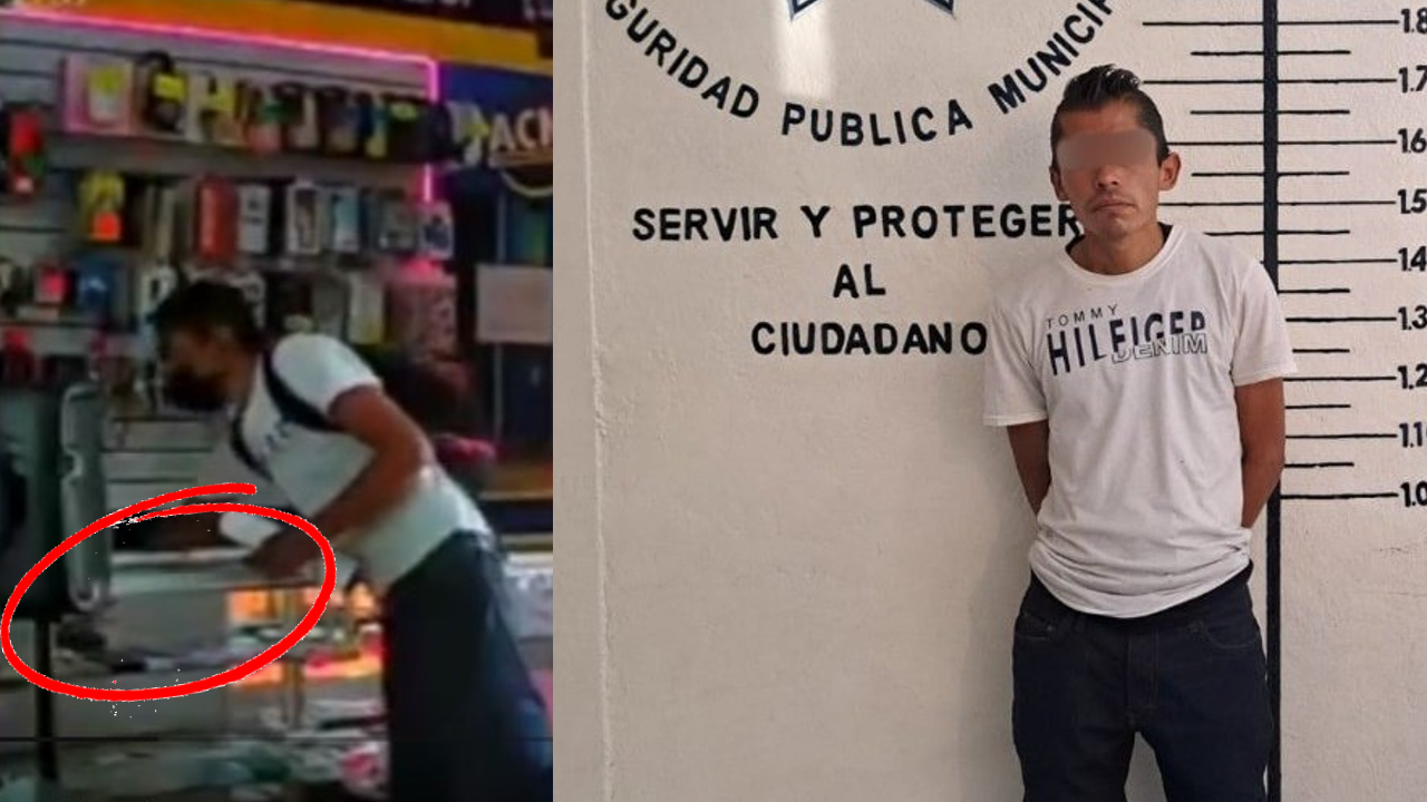 Comerciantes de San Pedro Cholula detuvieron a un presunto ladrón de celulares