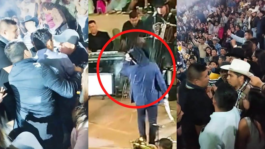 Julión Álvarez fue agredido en palenque de Tehuacán; seguridad lo saca a la fuerza