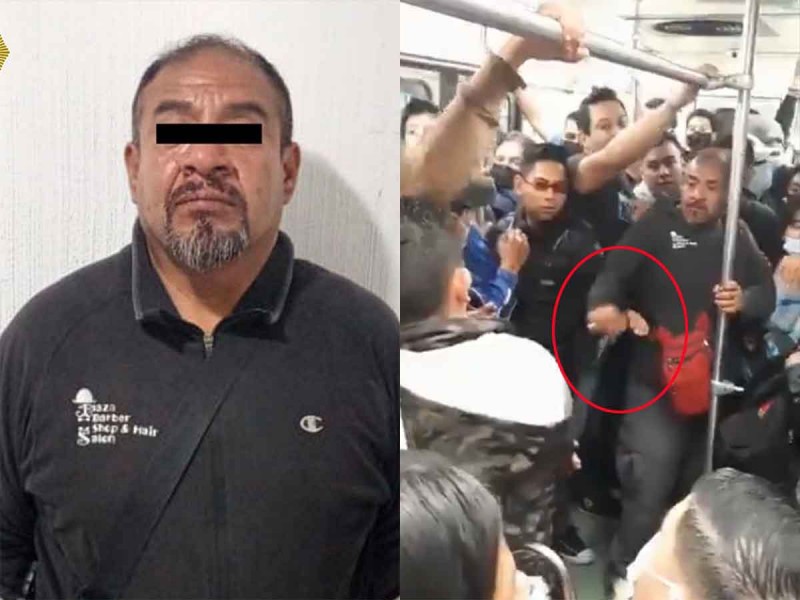 Detienen a hombre que acosó a mujer e hirió a 3 personas en metro de la CDMX (Vídeo)