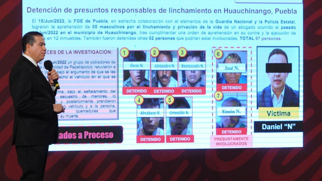 Ya son 10 los detenidos y vinculados a proceso por linchamiento de Daniel Picazo en Puebla: SSPC
