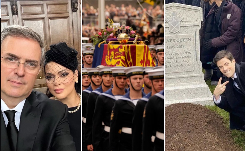 Usuarios de redes reclaman a Marcelo Ebrard, por publicar selfie durante funeral de la reina Isabel II