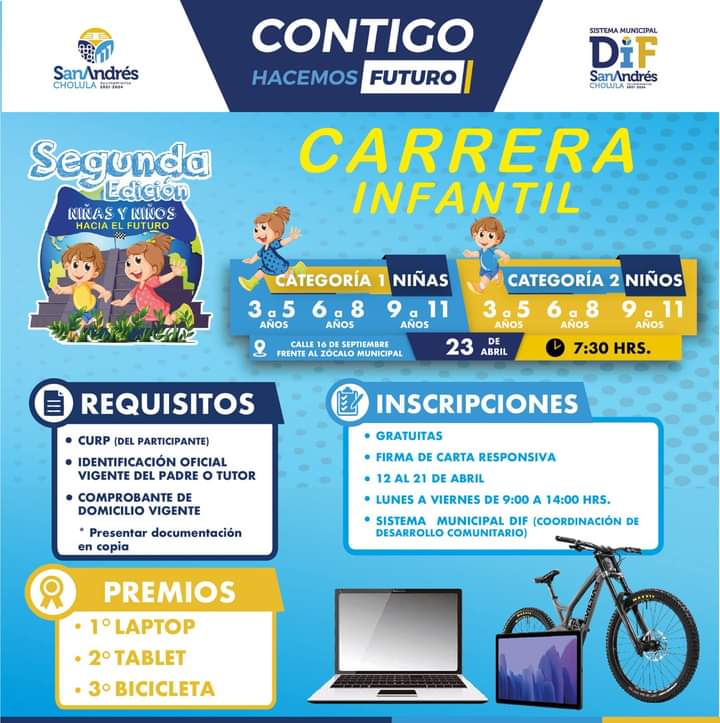 Todo listo para la segunda edición de la Carrera Niñas y Niños Hacia el Futuro