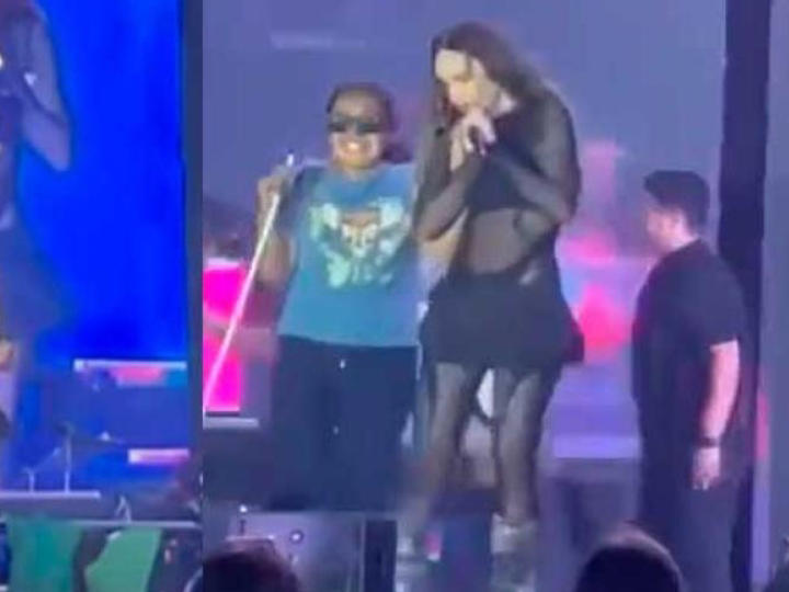 "Como hada madrina": Belinda cumplió deseo de una fan invidente durante su show en Tampico (Vídeo)