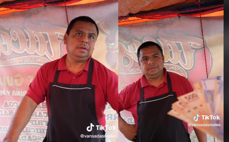 "Yo sé lo que es tener hambre": Taquero regala comida a hombre hambriento sin trabajo; recibe recompensa (Vídeo)