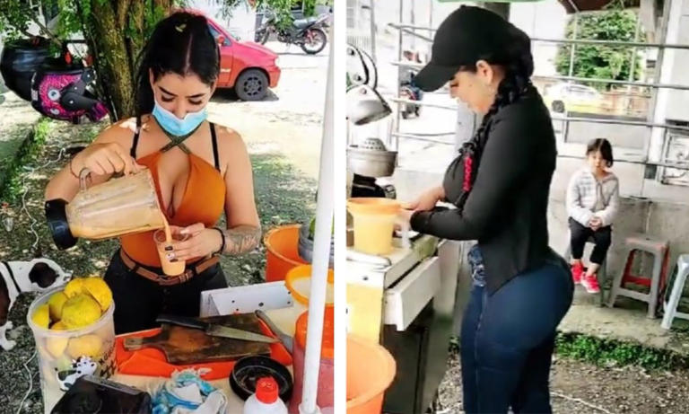 Donde para ir a "comprar": Vendedora de jugos es sensación en redes por su belleza (Vídeo)