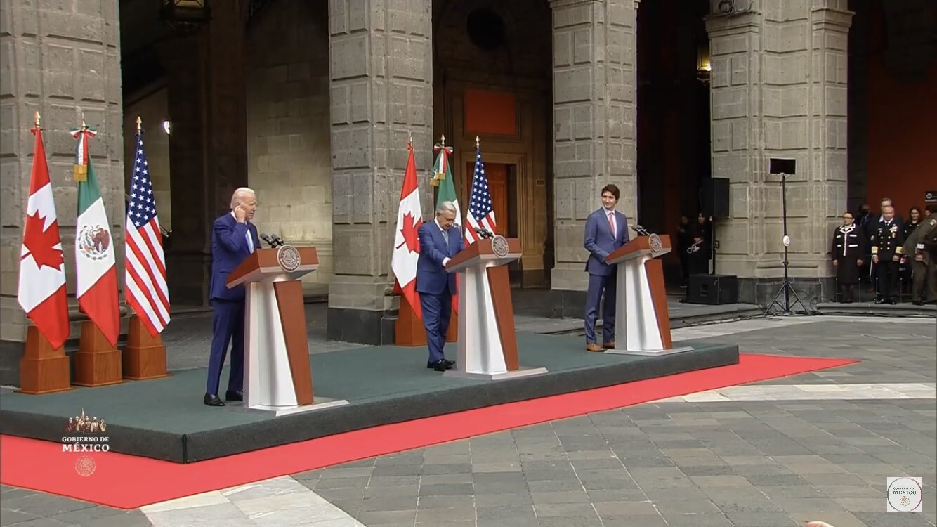 Presidentes de México, EU y Canadá emiten mensaje a los medios al finalizar Cumbre de Líderes de América del Norte