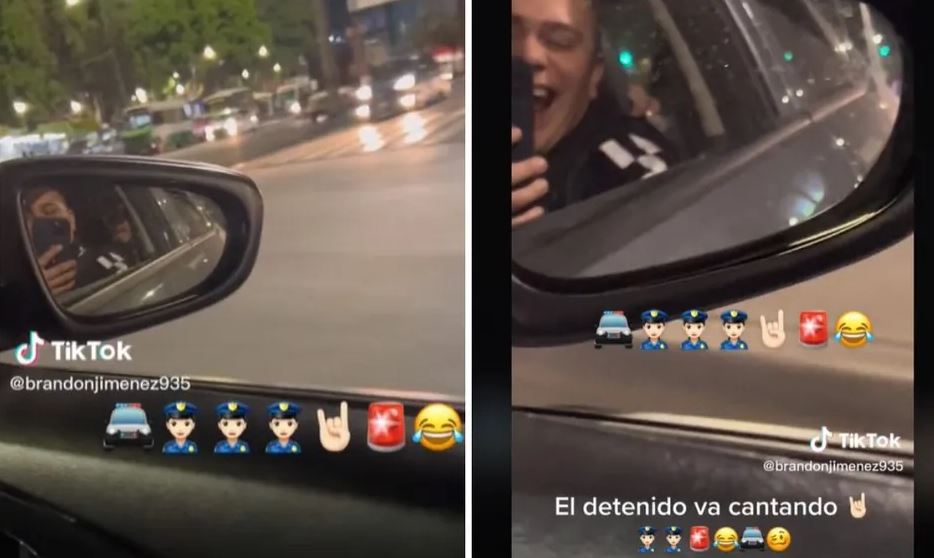 Joven canta éxito de RBD en una patrulla tras ser detenido y se hace viral (Vídeo)