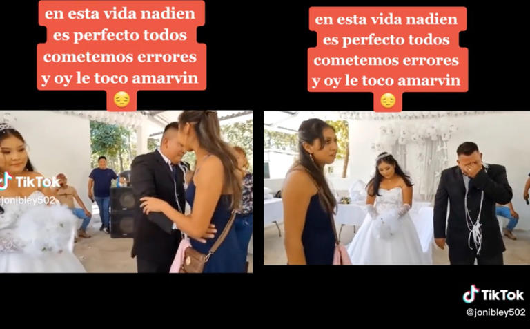 Hombre llora al ver a su ex novia e ignorar a su esposa en el día de su boda, desata debate en redes (Vídeo)