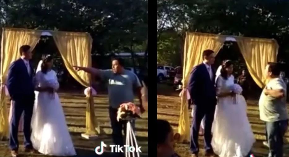 Padre interrumpe a la boda del novio de su hija porque se casaba con otra mujer, incidente se hace viral (Vídeo)