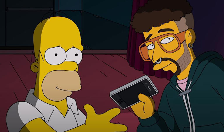 Los Simpson predijeron el incidente de Bad Bunny lanzando el teléfono móvil (Vídeo)