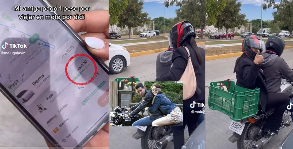Mujer pide viaje en "Moto Didi" a un peso y se vuelve viral en redes sociales (Vídeo)