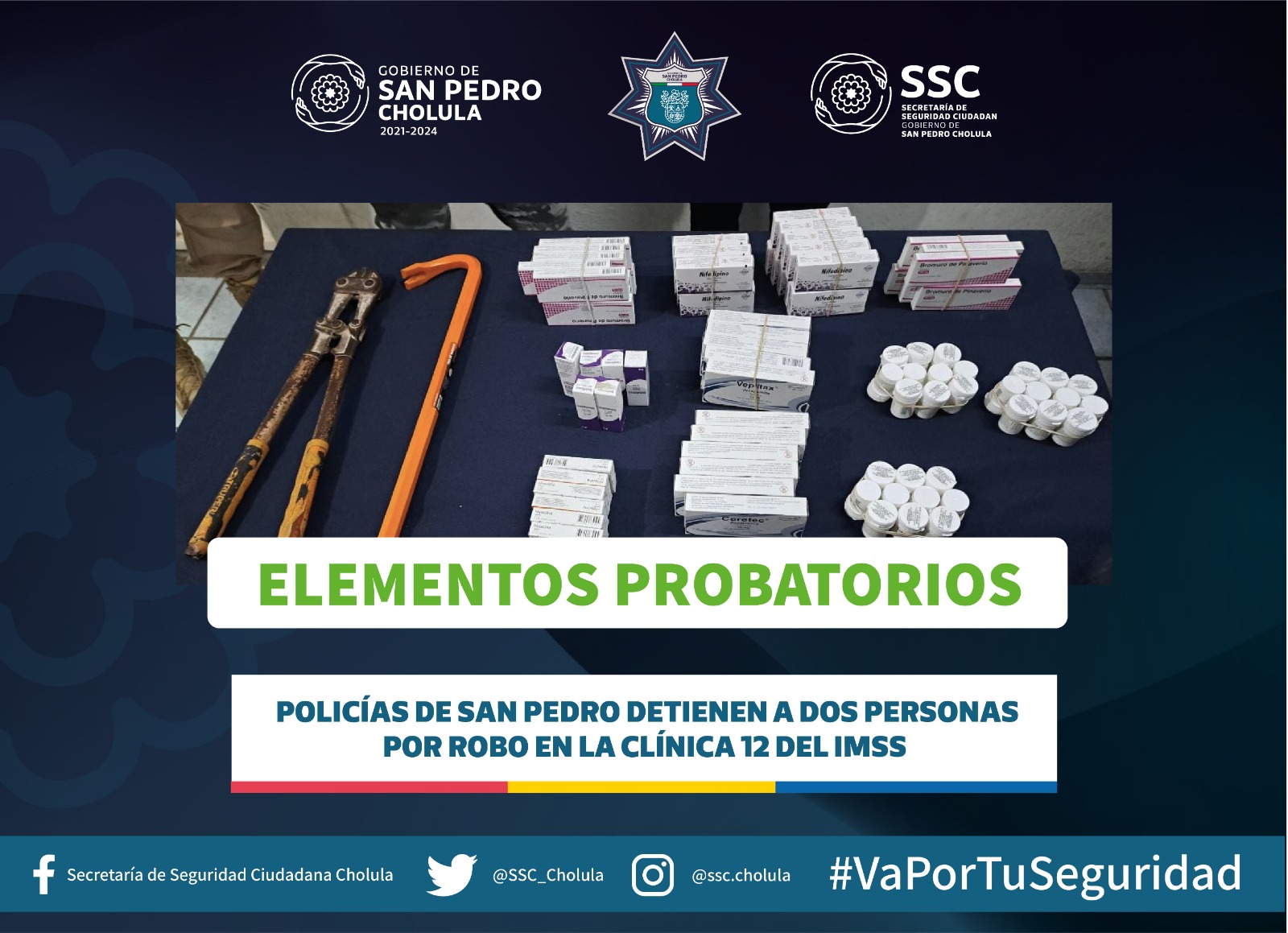 Policías de San Pedro detienen a dos personas por robo en la clínica 12 del IMSS 