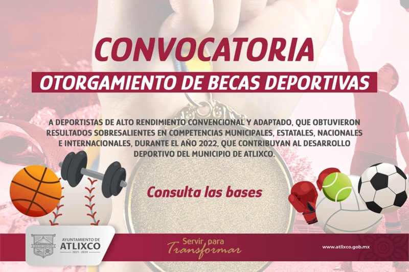 Ayuntamiento de Atlixco convoca para otorgar becas deportivas a jóvenes destacados