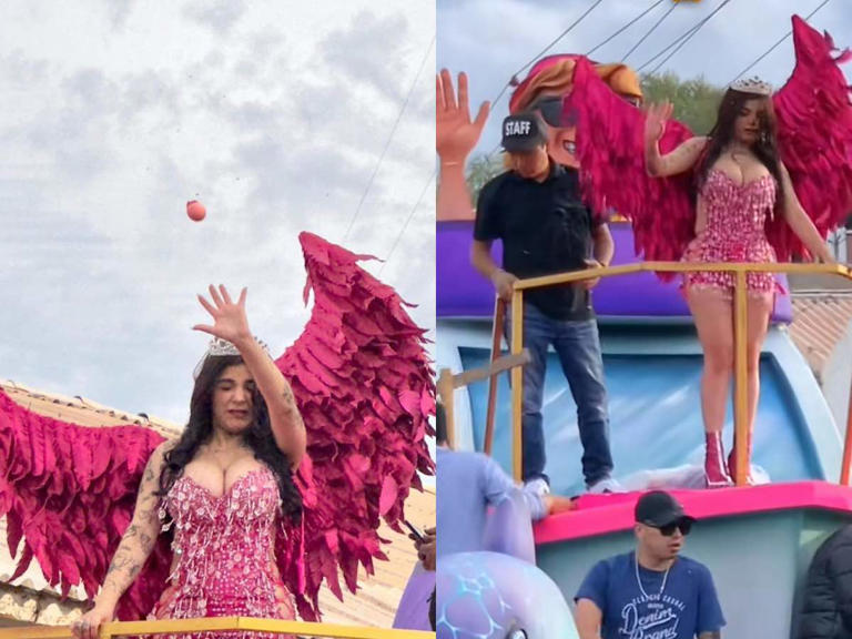 A huevazos reciben a Karely Ruiz en Carnaval de Guaymas (Vídeo)