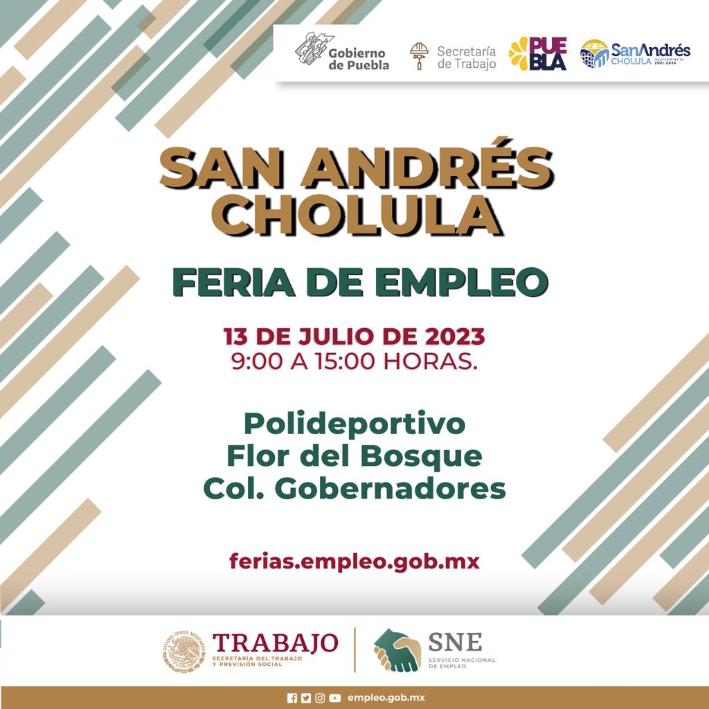 Llega segunda Feria de Empleo a San Andrés Cholula