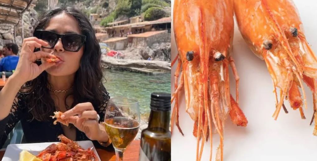 ¿Las cabezas de los camarones se comen? Salma Hayek responde  que sí