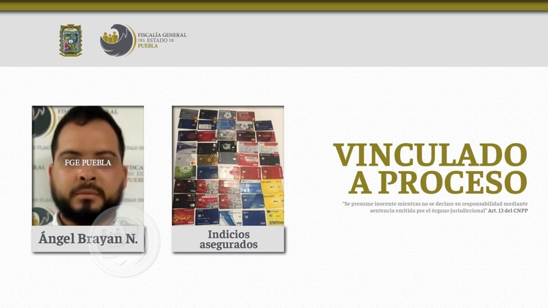 Ángel Brayan N. es enviado a  prisión por robo de tarjetas bancarias y fraude; fue detenido en Cholula