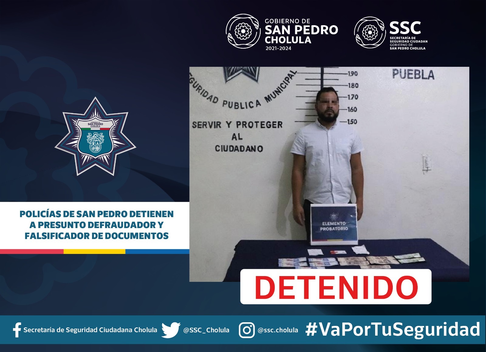 Policías de San Pedro detienen a presunto defraudador y falsificador de documentos 