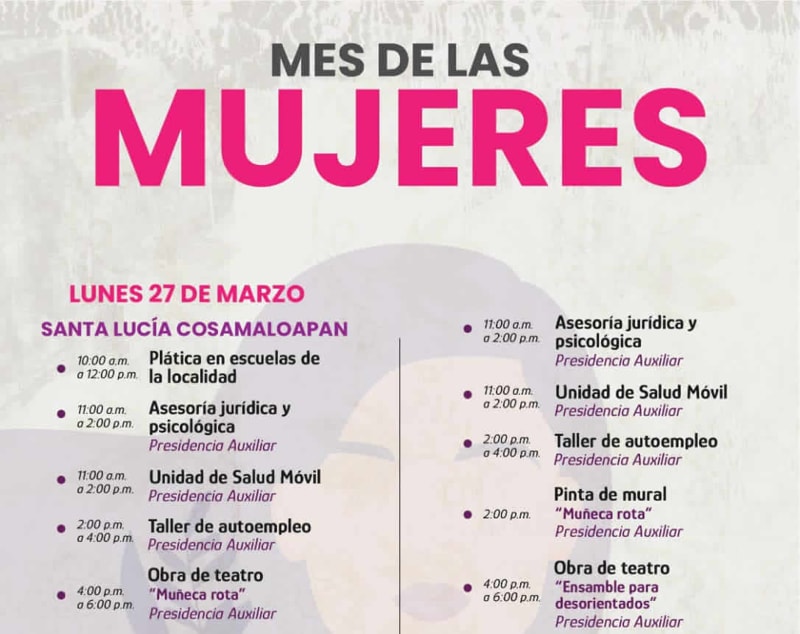 Ariadna Ayala invita a participar en las diversas actividades por el mes de las mujeres en Atlixco