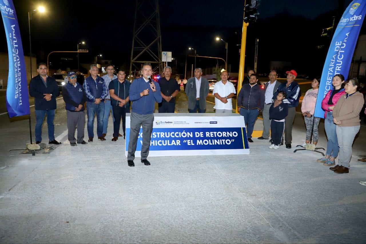Inaugura Mundo Tlatehui retorno vehicular “El Molinito” en la colonia Emiliano Zapata