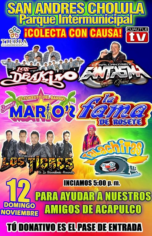 Música sonidera cholulteca mueve: Colecta con causa a beneficio de damnificados por huracán Otis