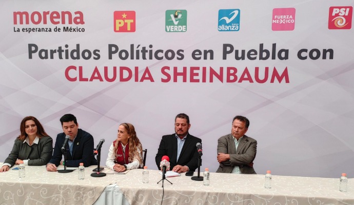 Morena Puebla suma el respaldo de tres partidos hacia Claudia Sheinbaum