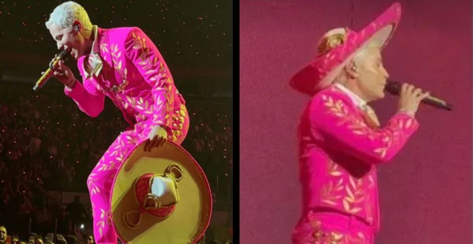 Christian Chávez desata criticas por usar traje de mariachi rosa con tenis en concierto de RBD (Vídeo)