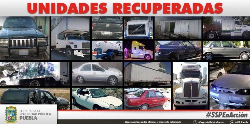 SSP recupera 18 vehículos con reporte de robo