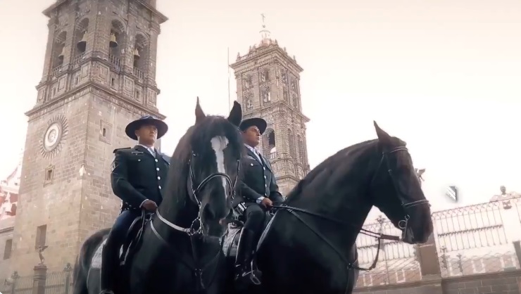 Policía Estatal Montada refuerza operativo de vigilancia en la capital poblana (Video)