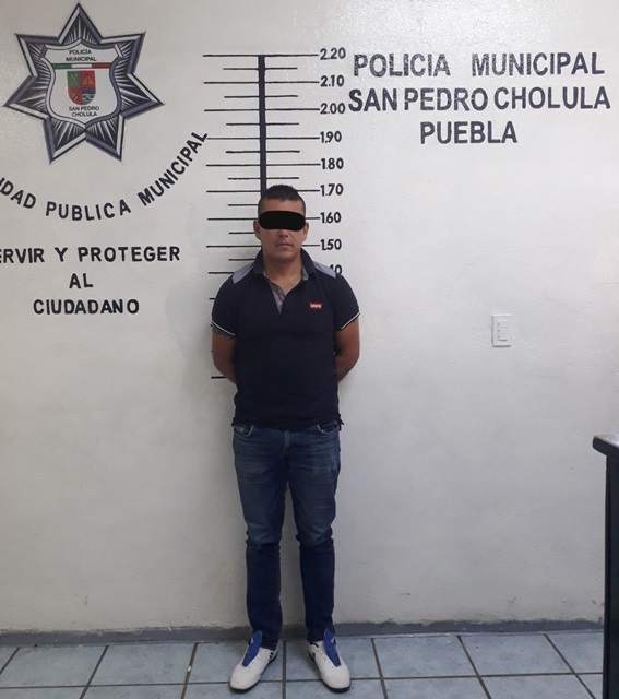 Detienen guardias turísticos de San Pedro Cholula a presunto ladrón 