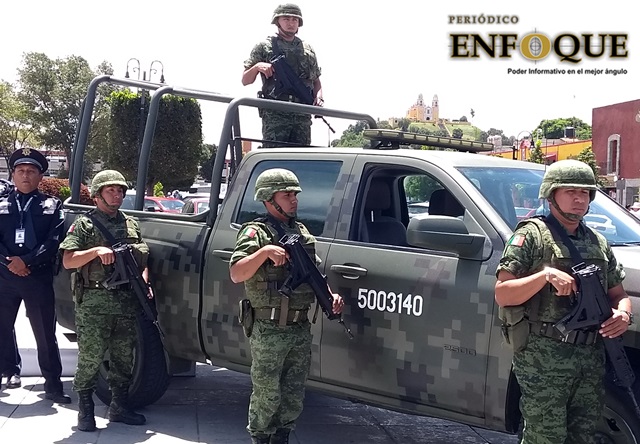 Dos unidades y nueve elementos del Ejército Mexicano rondarán en San Pedro Cholula