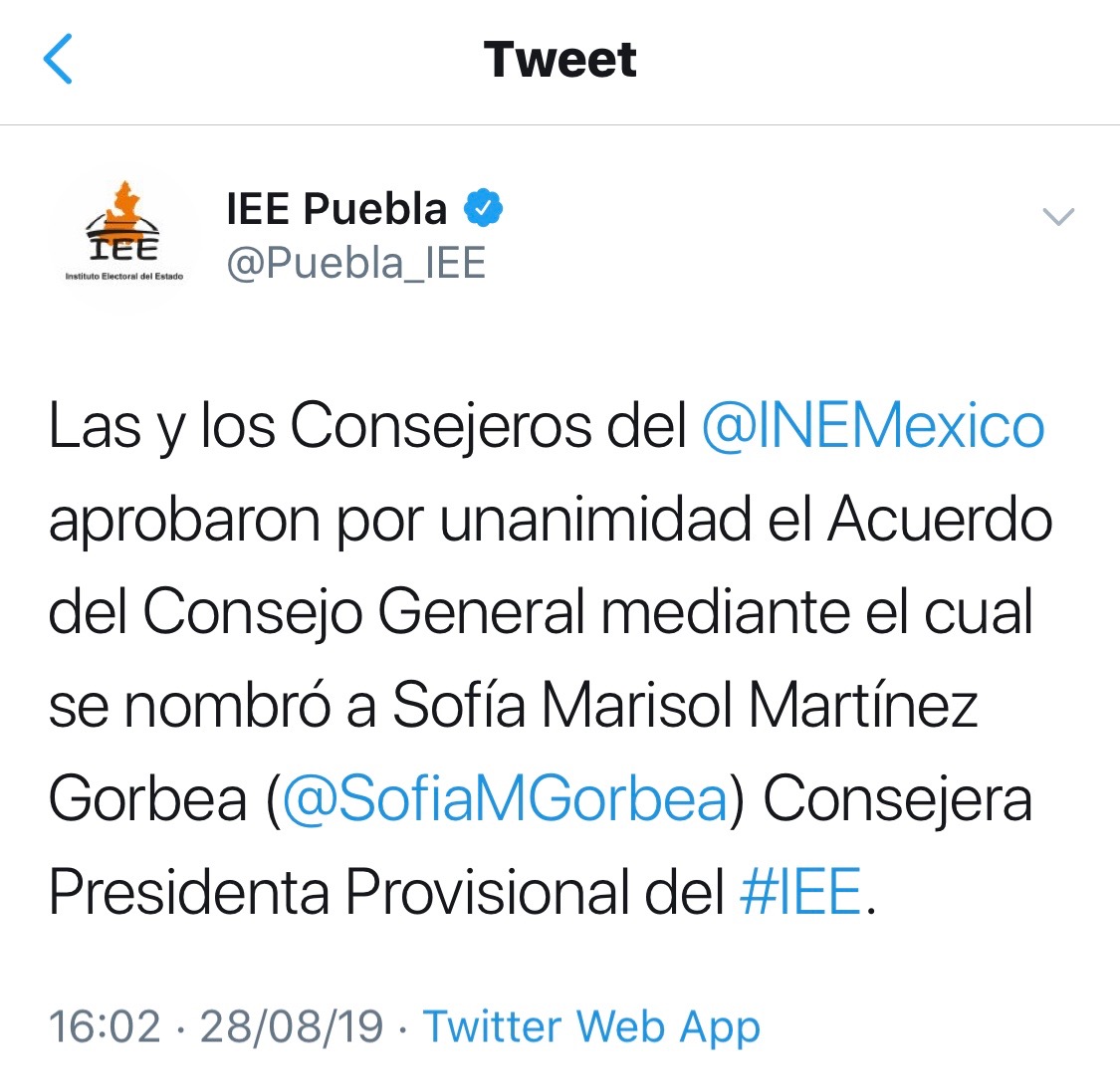 Nombran a Sofía Marisol Martínez como Consejera Presidenta Provisional del IEE 