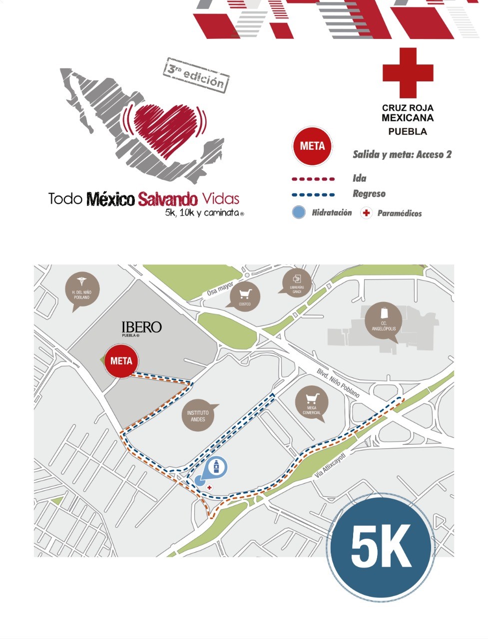 Preparan operativo de tránsito en zona de Angelópolis para la carrera de Cruz Roja