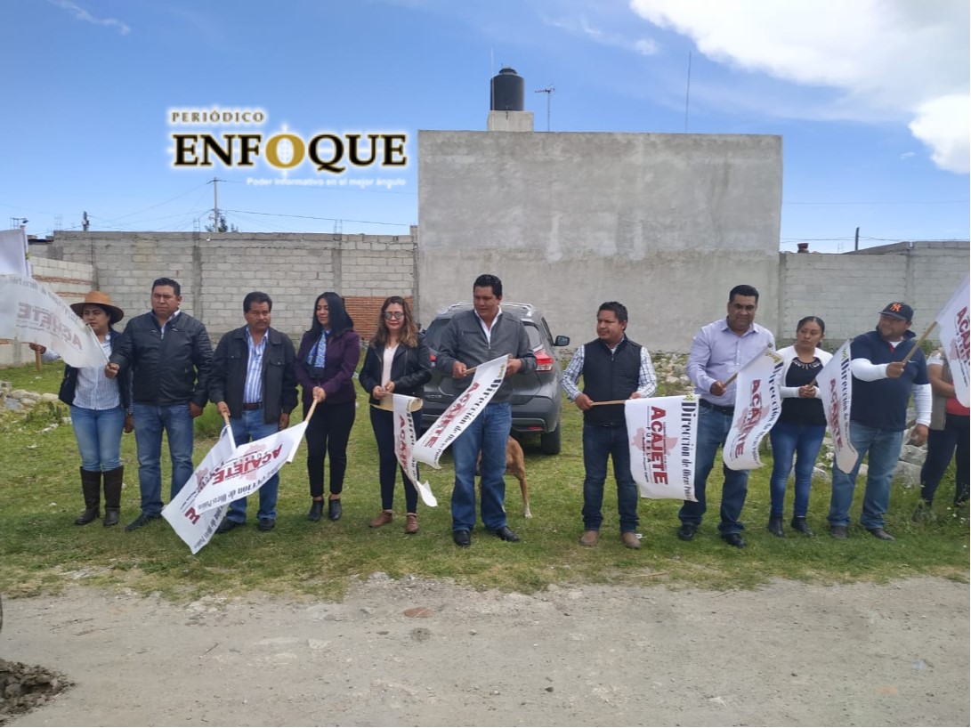 Dan inicio a los trabajos de drenaje en San Agustín Tlaxco y alcalde pide sumar esfuerzos para mayor desarrollo