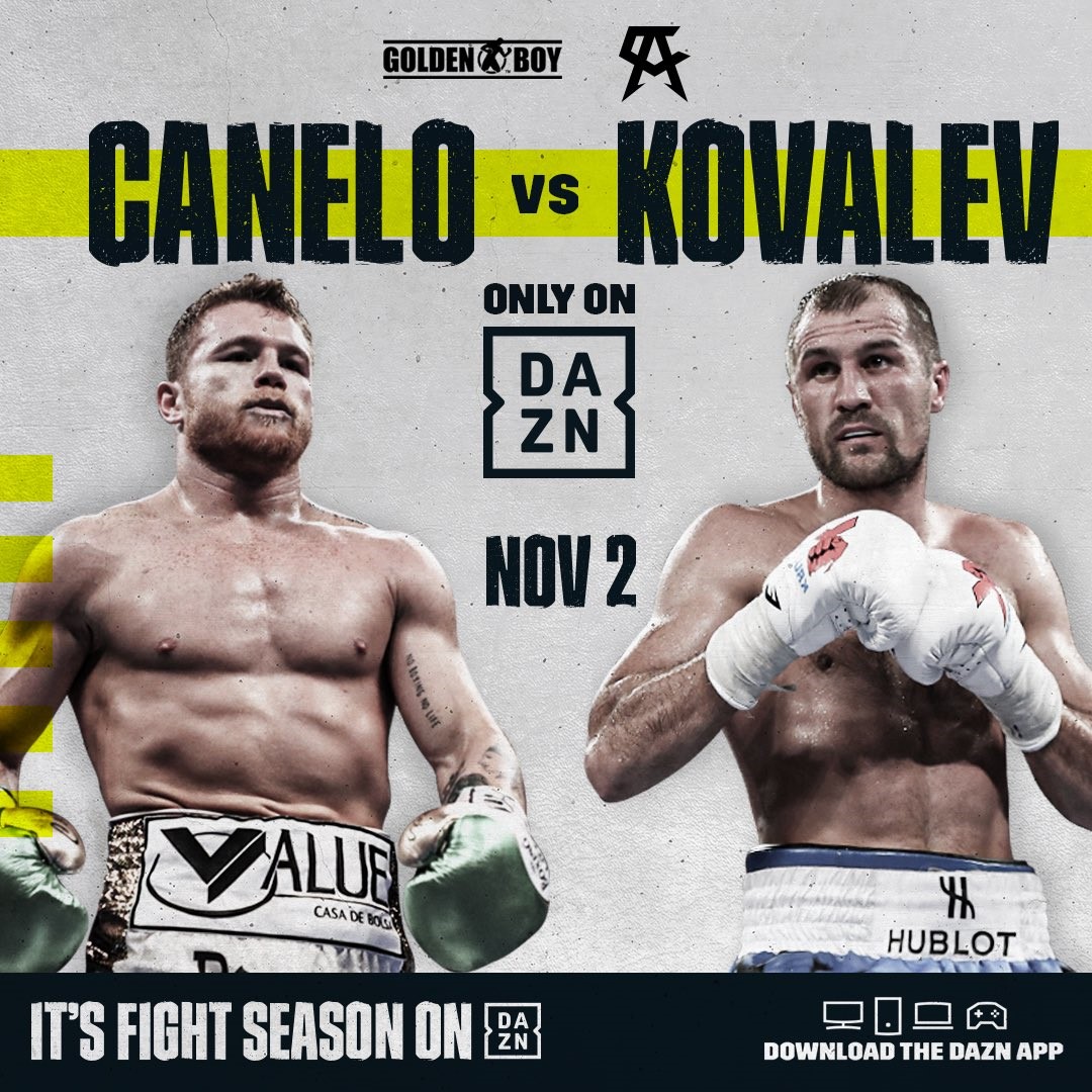 Canelo subirá a semipesados para pelear por el título con Sergey Kovalev