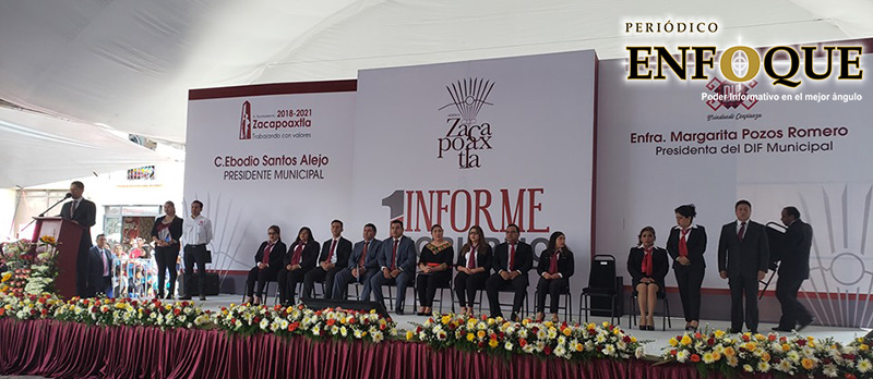 Presenta Ebodio Santos Alejo su primer informe de Gobierno como Presidente Municipal de Zacapoaxtla 