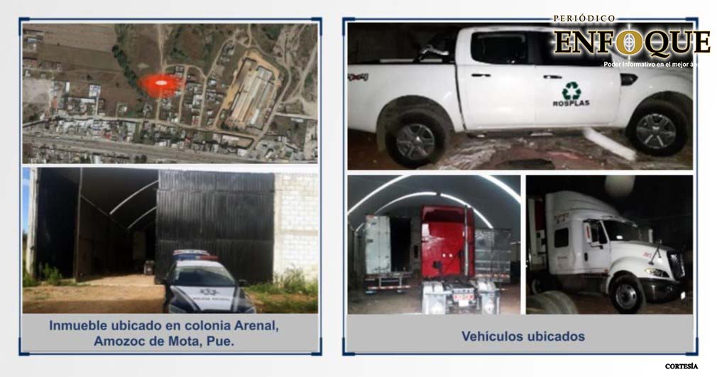 Fiscalía de Puebla catea bodega en Amozoc y asegura 6 unidades