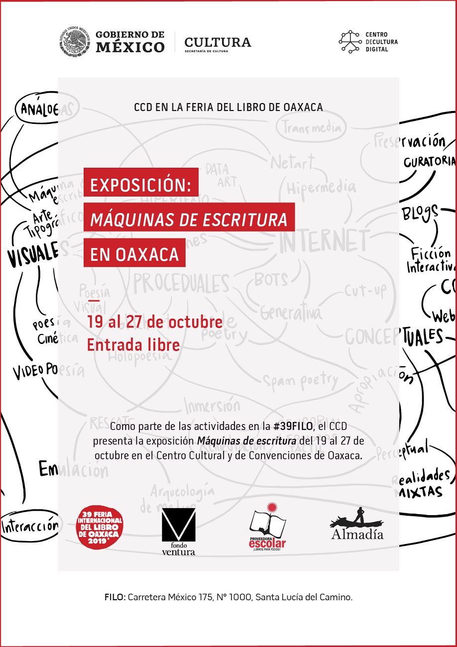 Centro de Cultura Digital lleva a la Feria Internacional del Libro de Oaxaca la exposición Máquinas de escritura