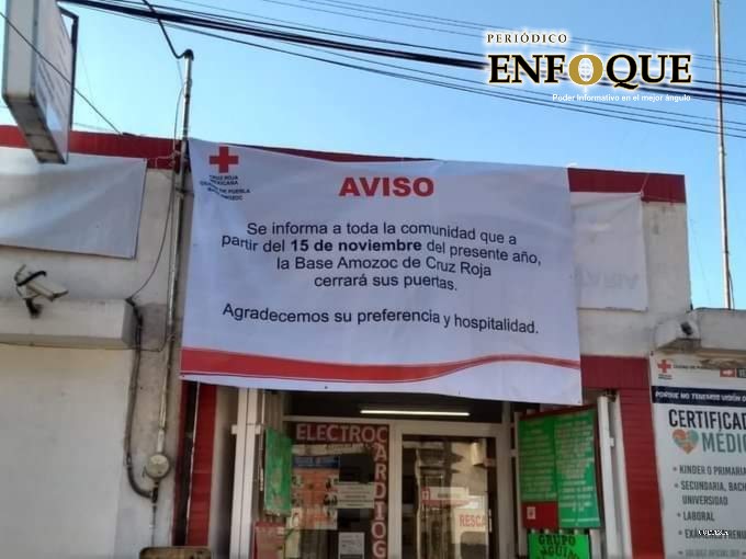 Amozoc se queda sin delegación de Cruz Roja
