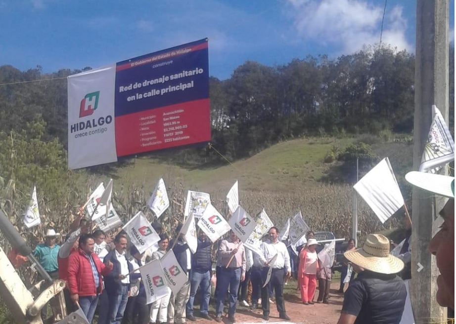 SOPOT realiza obra de Drenaje Sanitario en el municipio de Acaxochitlán