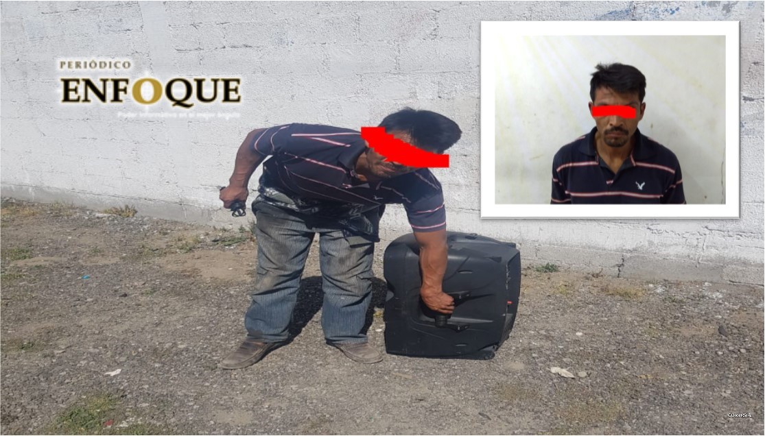 Policía Municipal de Amozoc sorprende a hombre robando en casa habitación y es detenido