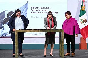 Claudia Sheinbaum firma reformas para igualdad y protección de mujeres