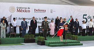 Sheinbaum lidera ceremonia por el 163 aniversario de la Batalla de Puebla