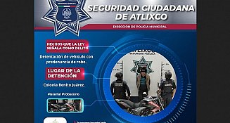 Recuperan motocicleta con reporte de robo en Atlixco