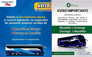 Suspenden rutas de transporte Durango-Mazatlán por enfrentamientos violentos