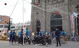 Peregrinos de Veracruz recorren en bicicleta hacia la Basílica de Guadalupe