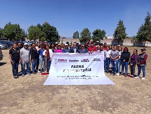 Encabeza Tere Alfaro faena comunitaria en la Escuela Josefa Ortiz de Domínguez