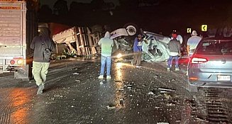 Volcadura en la autopista México-Puebla causa caos y filas de 14 km