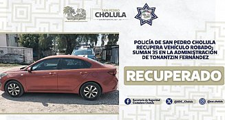 San Pedro Cholula recupera 35 autos robados y detiene a 12 personas